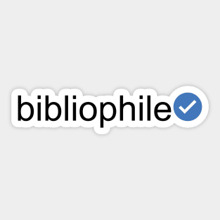 Verified Bibliophile (Black Text) Sticker